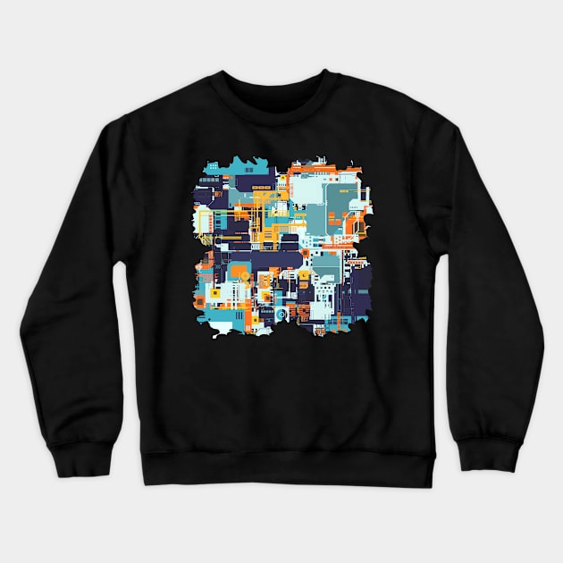 Tech Geek Abstract Pattern Crewneck Sweatshirt by lyle58